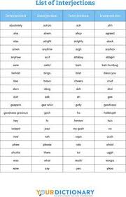 list of interjections for kids singular plural verb