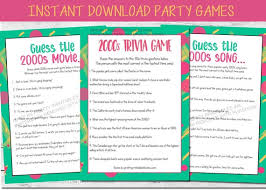 Challenge them to a trivia party! 2000s Party Games Printable 00 S Party Game Bundle Y2k Party Games Adult Birthday Party Game 21st Birthday Game Girls Night Games By Pretty Printables Ink Catch My Party