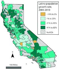 latino population growth rates by hospital service area hsa