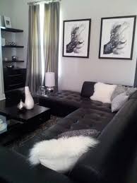 Black Lounge White Fluffy Cushions Black And White Living Room Decor White Living Room Decor Gray Living Room Design