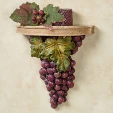 Grape Harvest Wall Shelf Grape Decor Tuscan Decorating Wine Decor Kitchen