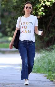It's a trend that a lot of women are following right now. Olivia Wilde Loves Wearing Statement T Shirts With Political Messages People Com