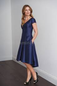 Jasmine M200066 Mikado V Neck S S Hi Low Cocktail Dress Mob Dresses Affordable Wedding Dresses Groom Dress