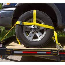 Wheel tie downs for car trailer. Automobile Wheel Net Discount Ramps