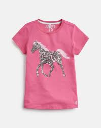 Astra Hot Pink Horse Jersey Applique Top 3 12 Yr Joules Uk Joules Girls Horse T Shirts Kids Fashion Dress