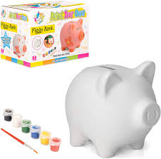 *** * made to order **** my piggy banks measure 7 inches tall to the tip of the ears and are the size. Amazon Com Made It Ty6036 Piggy Bank Craft Painting Set For Kids Toys Games