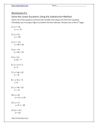 Isolate the variable we are solving for, this is generally done by dividing both sides of the equation. Worksheet 1 Solve The Linear Equations Using The Substitution