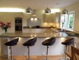 u shaped kitchen designs with breakfast