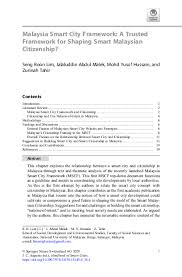 About the education system of malaysia? Pdf Malaysia Smart City Framework A Trusted Framework For Shaping Smart Malaysian Citizenship Seng Boon Lim And Zurinah Tahir Academia Edu