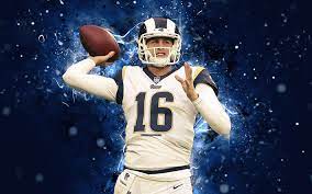 Download Wallpapers 4k Jared Goff Abstract Art Quarterback American Football Nfl Los Angeles Rams Goff National Football League La Rams Neon Lights C La Rams Football American Football