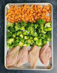 One Pan Chicken And Veggies Sheet Pan Meal Prep Recipe Sheet Pan Recipes Sheet Pan Dinners Recipes Easy Healthy Meal Prep