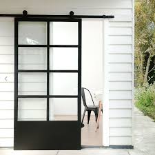 A sliding glass door, patio door, or doorwall is a type of sliding door in architecture and construction, is a large glass window opening in a structure that provide door access from a room to the outdoors, fresh air, and copious natural light. Zen Steel Frame Glass Barn Sliding Doors Zen Doors