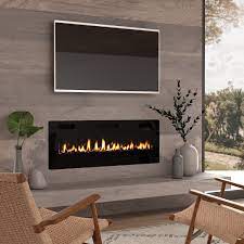 The heat from these units is propelled from the top of the fireplace and the flame can operate with or. 50 Inch Ultra Thin Electric Fireplace Insert Overstock 31136088