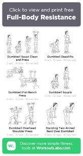 Full Body Resistance Click To View And Print This Illustrated Exercise Plan Created With Workoutl Full Body Dumbbell Workout Workout Labs Total Body Workout
