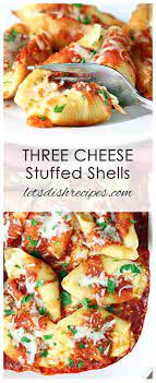 Three Cheese Stuffed Shells Recipe Jumbo Shell Recipes Cheese Stuffed Shells Stuffed Shells Recipe
