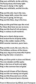 Ring Out Wild Bells From In Memoriam By Alfred Lord Tennyson New Year Poem New Year Message Alfred Lord Tennyson