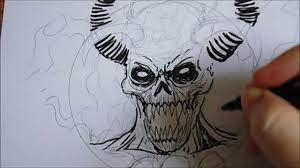 Find drawing ideas and learn to draw wild animals, pets, sea life, birds, dragons, and more. Drawing A Demon Devil With Just Ink Pens Youtube