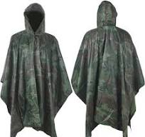 Mens Waterproof Hooded US-Army Style Festival Military Army Poncho Rain Coat US