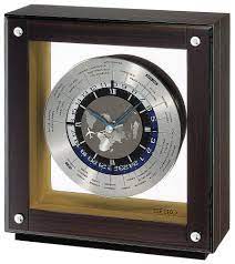 The unique thing about this clock is the fluid motion (no jump) sweep second hand with the silhouette of a boeing 707 at it's tip. Seiko World Time Desk Clock