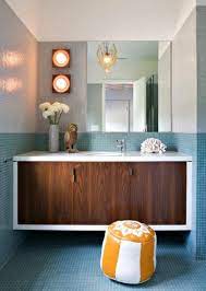 The shape and style is ideal for modern bathrooms, and the teak color warms up the room. Mid Century Modern Tile Bathroom Ideas Mid Century Modern Bathroom Modern Bathroom Tile Mid Century Bathroom