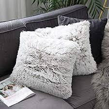 Uhomy 1 Pack Home Decorative Luxury Series Super Soft Style Artificial Fur Throw Pillow Case Cushion Cover F Throw Pillows Fur Throw Pillows Throw Pillow Cases