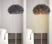 YLTLINK Modern Grey Feather Floor Lamp,Tall Standing Lamp ...