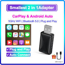 2 in 1 Wireless CarPlay and Android Auto USB Adapter