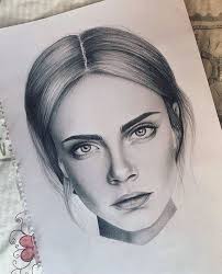 Cara Delevingne Drawing Kara Kalem Portre Portre Eskiz