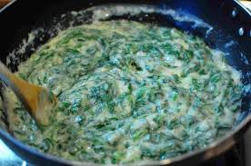 Creamed Spinach Ruth Chris Steakhouse Recipe I Used 1 4 Cup Onions Diced Very Very Thin Instead Of Shallots Steakhouse Recipes Recipes Creamed Spinach Recipe