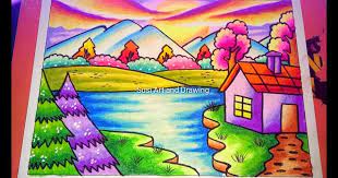 Gambar kaligrafi dengan gradasi warna. Crayon Gambar Kaligrafi Mudah Berwarna