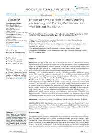 Sports medicine is a rapidly growing sector of the healthcare field that focuses on preventing and the specific job functions performed depend on the education, training and other qualifications of the minimum requirement to be a sports medicine nurse is to complete a bachelor's degree in. Pdf Effects Of 4 Weeks High Intensity Training On Running And Cycling Performance In Well Trained Triathletes