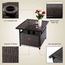 Makes the perfect seating area to enjoy summer. Reuniong Patio Umbrella Side Table Rattan Wicker Stand Table With Umbrella Hole Steel For Outdoor Deck Garden Pool Side Tables Patio Lawn Garden Femsa Com
