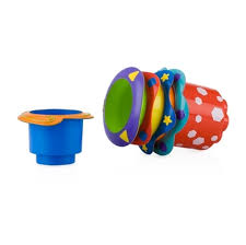 Besides fitting them into one another, they can use them in the bath or with sand since the bottoms have holes for sifting and sprinkling. Nuby Splish Splash Bath Stacking Cups 5 Pack Walmart Com Walmart Com