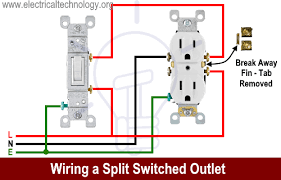 The hot source is spliced to the line terminal on the receptacle and to one terminal on the light switch. How To Wire An Outlet Receptacle Socket Outlet Wiring Diagrams