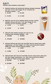Volume = 1/3 x 22/7 x 8 x 8 x 10 = 663 cm³. Ejercicio De Volume Tabung Kerucut Bola Bangun Ruang Sisi Lengkung