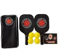 Conjunto de Palas de Pickleball 2 Palas de Pickleball de Fibra de Carbono 4  Pickle Ball para Exterior