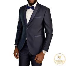 Découvrez les smokings de mariage et cérémonie johann. Ensemble Smoking De Mariage Homme De Deux Pieces Coupe Pres Du Corps Noir Wellmah