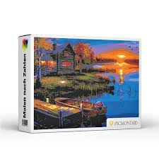 Motive mit abstraktem lifestyle charakter, die sich vor allem für die gestaltung ihrer räume hervorragend eignen. Diy Malen Nach Zahlen Set Fur Erwachsene Das Haus Am See Picmondoo