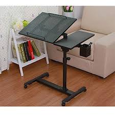 Laptop Desk Portable Table Adjustable Height And Tilt With Rolling Casters And Vents Over Sofa Bed Table Blac Adjustable Height Table Bed Table Portable Table