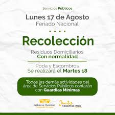 La iniciativa decreta como feriado el lunes más cercano al solsticio de invierno, por lo que este mes habrá dos fines de semana largos consecutivos, tomando en cuenta que el día lunes 28 de junio es. Servicios Publicos Del Dia Lunes Feriado Municipalidad De Arroyito