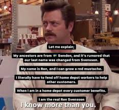 Which is water that's lying about being milk. Ron Swanson I Know More Than You Irene Montero