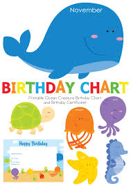 Birthday Chart For Classroom Printable If You Are A School Teacher Or Child Educator You Will Love Our New Sea Creatures Birthday Chart Birthday Charts Birthday Board Classroom Classroom Birthday