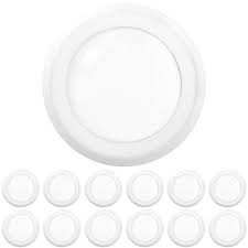 Sunco Lighting 12 Pack 5 Inch 6 Inch Flush Mount Disk Led Downlight 15w 100w 5000k Daylight 1050lm Dimmable Farmhouse Goals