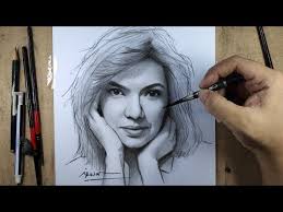 Simple Drawing Charcoal Pencil Najwa Shihab Youtube Di 2020 Gambar Simpel Cara Menggambar Menggambar Wajah