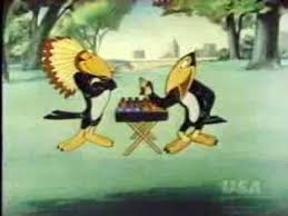 Black Cartoon Bird With Spiky Hair Heckle Jeckle In The Super Salesman 1947 Terrytoon Cartoon Cartoon Gifs Vintage Cartoon Cartoon