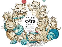 Browse svg vectors about yarn term. Yarn Cats Graphic By Ramandu Creative Fabrica Graphic Illustration Illustration Design Cat Clipart