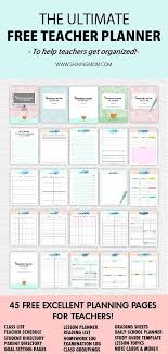 Free Printable Teacher Planner 45 School Organizing Templates Teacher Planning Teacher Planner Free Teacher Planner Templates
