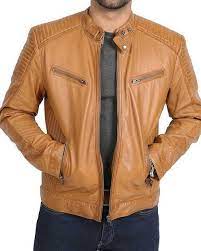 New Men Tan Color Leather Jacket Real Leather Biker Jacket Leather Jacket Leather Jacket Style Leather Jacket Men