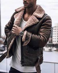 Lapel Velvet Long Sleeve Leather Jacket Leather Jacket Leather Jacket Men Cashmere Jacket
