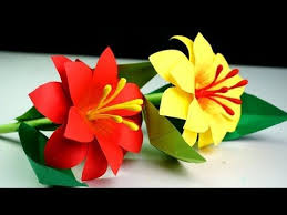 Diy handmade flower with fabric. How To Make Paper Stick Flower Making Paper Flowers Step By Step Handmade Craft Youtube Handmade Flowers Paper Paper Flowers Craft Paper Flowers